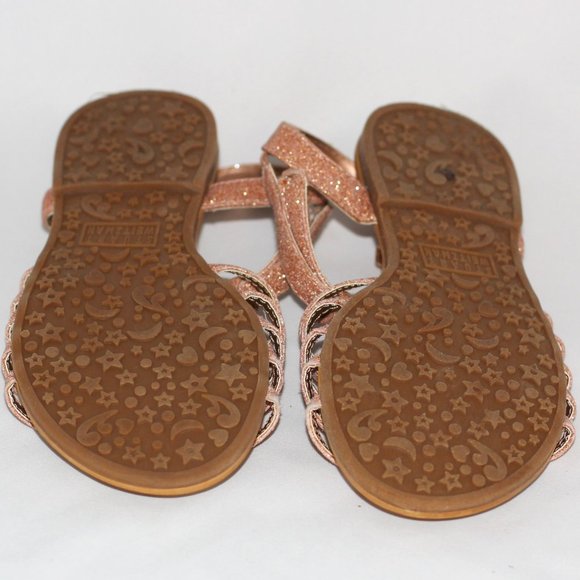 Stuart Weitzman Rose Gold Girl's Glitter Sandals - Picture 5 of 5